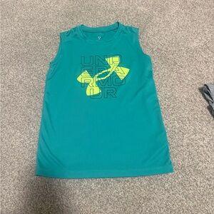 Under Armour Kids Turquoise Teal Aqua performance tank top. Size 7